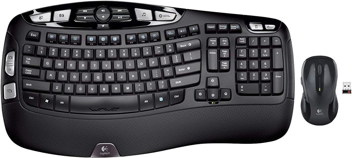 Logitech MK550 Wireless Wave K350 Keyboard and Mouse Combo ?? Includes Keyboard and Mouse, Long Battery Life, Ergonomic Wave Design with Wireless Mouse (with Mouse)