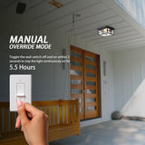 Industrial Motion Sensor Outdoor Flush Mount Ceiling Light, Water Ripple Glass Square Black 2-Light Ceiling Lamp for Porch, Entryway, and Garage, Timer and Sensitivity Adjustable