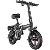 SALE & CLEARANCE Folding Electric Bike, 250W Electric Bike Suitable for Adults and Teenagers Removable Battery Fat Tire Electric Bike Beach Snow Bicycle, Best Fathers Mothers Lovers (Black)