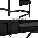 3 in 1 Sleeper Sofa Bed, Futon Sofa Bed for Living Room with Side Pocket, Black Sleepers Sofa Couch with Pullout Bed, Convertible Love Seat Sleepers Bed for Living Room, Bedroom, Small Space