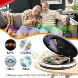 Portable CD Player with Bluetooth, CD Player Portable with Dual Speakers and Anti Shock Skip Protection Rechargeable CD Player Bluetooth for Car with LCD Display Headphone AUX Cable Walkman CD Player
