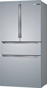 Bosch – 800 Series 20.5 Cu. Ft. 4-Door French Door Counter-Depth Smart Refrigerator – Stainless steel