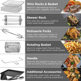 Best Choice Products 16.9qt 1800W 10-in-1 Family Size Air Fryer Countertop Oven, Rotisserie, Dehydrator – White