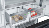 Bosch – 800 Series 21 Cu. Ft. French Door Counter-Depth Smart Refrigerator – Black stainless steel