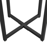Yaheetech Faux Marble Side Table, 16in End Table Modern Accent Sofa Table w/X-Based, Round Tabletop, Sturdy Metal Legs for Living Room, Black