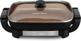 Hamilton Beach Durathon Ceramic Electric Skillet with Removable 12×15?? Pan, Adjustable Temperature, Reversible Design, Tempered Glass Lid (38529K)