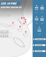 Leo Jaymz 39 Full Size ST Style Electric Guitar Starter Kit with SSH Pickup, 5W Portable Amp, Tuner, Gig Bag, Strap & Accessories (Violet Ocean)