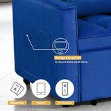 3 in 1 Sleeper Sofa Bed, Futon Sofa Bed for Living Room with Side Pocket, Black Sleepers Sofa Couch with Pullout Bed, Convertible Love Seat Sleepers Bed for Living Room, Bedroom, Small Space