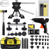 Super PDR Paintless Dent Repair Kit, Black Dent Remover Tool Auto Body Dent Removal Kit with Double Pole Bridge Dent Puller for Auto Body Tools