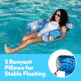 Sloosh Pool Floats Chairs Adult,Inflatable Pool Lounge,Plant Pattern Floating Mat Hammock,Blow up Water Chairs Noodles rafts for Party Summer Water Beach Fun