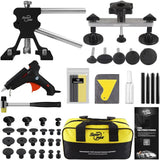 Super PDR Paintless Dent Repair Kit, Black Dent Remover Tool Auto Body Dent Removal Kit with Double Pole Bridge Dent Puller for Auto Body Tools