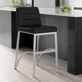 Zuri Furniture Lynx Counter Height Contemporary Bar Stool with Metal Base – Black