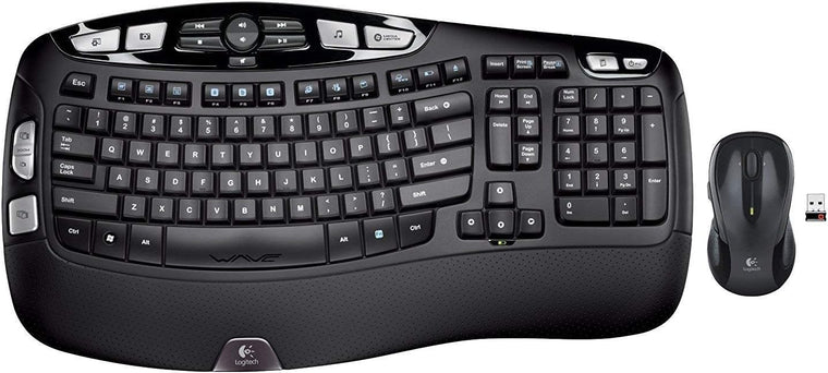 Logitech MK550 Wireless Wave K350 Keyboard and Mouse Combo ?? Includes Keyboard and Mouse, Long Battery Life, Ergonomic Wave Design with Wireless Mouse (with Mouse)