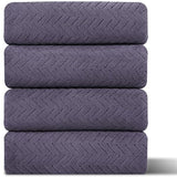 4 Pack Large Bath Towels Set 35×70 Black Oversized Bath Sheet Chair Towels, 600 GSM Ultra Soft & Absorbent Towels for Bathroom, Quick Dry Towel for Gym Hotel Camp Pool