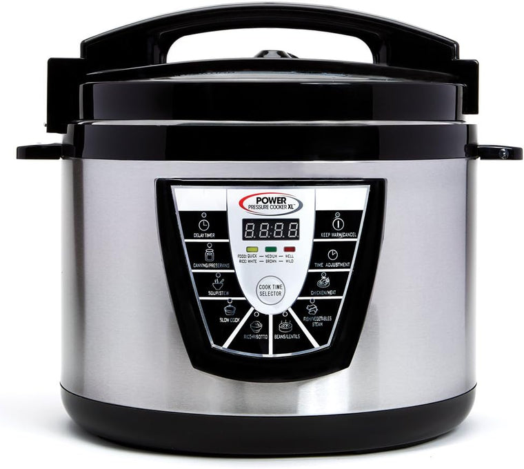 Power Pressure Cooker XL XL 10-Quart Electric Pressure, Slow, Rice Cooker, Steamer & More, 7 One-Touch Programs, Silver
