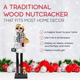 Ornativity Christmas Dog Mom Nutcracker ?C White and Black Wooden Nutcracker Woman with Dog on Leash and a Smartphone in Hand Xmas Themed Holiday Nut Cracker Doll Figure Decorations 15