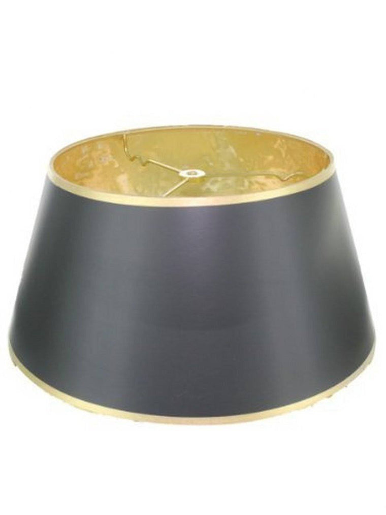Black with Gold Shallow Oval 12 inch Vintage Bouillotte Style Lampshade