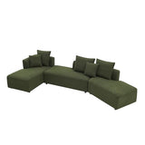 Convertible Sectional Sofa Couch for Living Room, Oversized L Shaped Couch with Chaise Lounge Sofa Set, Comfy Upholstered Sofa with 3 Back Pillows & 2 Throw Pillow, for Home Office (Orange)