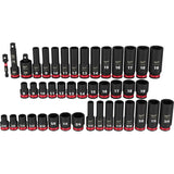 Milwaukee Shockwave Impact Duty 3/8Inch-Drive, SAE and Metric 6-Point Socket Set – 43-Piece, Model 49-66-7009