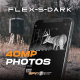 SPYPOINT Flex-S-Dark Solar Cellular Trail Camera ?C Built-in Solar Panel, 40MP Photos, 1080p Videos + Sound, No-Glow Game Camera, Night Vision, Motion Activated Trail Cam