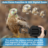 Video Camera 4K HD Auto Focus Camcorder 48MP 60FPS 30X Digital Zoom Camera for YouTube LED Function 4500mAh Battery with Handheld Stabilizer, Remote Control,Microphone and 64G SD Card