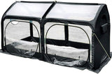 Quictent Mini Portable Greenhouse 98 x 49 x 53 Inches Pop up Grow House for Outdoor & Indoor Eco-Friendly Fiberglass Poles Overlong Cover 6 Stakes 4 Zipper Doors (Black)