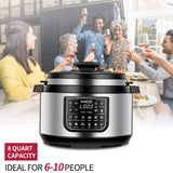 Geek Chef 12 in 1 Electric 8 Quart Oval Pressure Cooker Pot with LCD