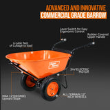 SuperHandy Wheelbarrow Utility Cart Electric 24V DC 330lbs Max Load Barrel Dump Material Debris Hauler (Amazon Exclusive)
