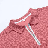 Male Casual Striped Print Two Piece Suit Zipper Short Sleeve Top Blouse Suit Drawstring Pocket Short Set Medium