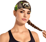 Elastic Exercise Headband for Men & Women Moisture Wicking Athletic for Running, Gym, Working Out Cute Sloth Pattern