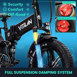 VITILAN i7 Pro Electric Bike Adults Folding 750W BAFANG Motor Fat Tire Ebike Removable 16AH/20AH Cell Battery Full Suspension Electric Bicycle 8-Speed