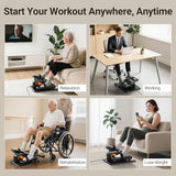 Elliptical Exercise Machine, Under Desk Ellipse Leg Exerciser for Home Office, Quiet Electric Seated Pedal Elliptical for Seniors with 12 Adjustable Speeds, Remoter, Footstraps