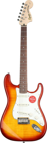 Squier Standard Stratocaster FMT Electric Guitar Transparent Amber