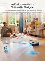 Eureka J15 Pro Ultra Robot Vacuum and Mop with Self Emptying Base, 16,200 Pa Suction, Flex-Arm Design Mop, Auto Mop Hot Water Washing & Hot Air Drying, Anti-Tangle, AI Obstacle Avoidance, Black