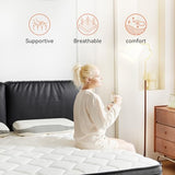 Queen Size 12 Inch Memory Foam Hybrid Mattress, Cooling Gel with Pocketed Coils for Pressure Relief, Motion Isolation, Medium Firm, 365-Night Trial, 10-Year Warranty, Mattress in a Box