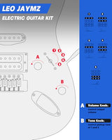 Leo Jaymz 39 Full Size ST Style Electric Guitar Starter Kit with SSH Pickup, 5W Portable Amp, Tuner, Gig Bag, Strap & Accessories (Violet Ocean)