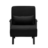 3 in 1 Sleeper Sofa Bed, Futon Sofa Bed for Living Room with Side Pocket, Black Sleepers Sofa Couch with Pullout Bed, Convertible Love Seat Sleepers Bed for Living Room, Bedroom, Small Space