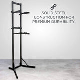 RaxGo Bike Storage Rack, 2 Bicycle Garage Stand, Adjustable, Freestanding, Adjustable Hooks Universal for Indoor Use