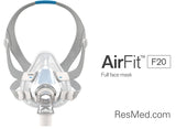 ResMed AirFit F20 Full Face CPAP Mask with Headgear – Large