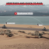 Motorcycle Bluetooth Headset V5.2 with Music Sharing, 2-Way Motorcycle Helmet Bluetooth with IP67 Waterproof, Motorcycle Communication Systems with Hi-FI Speakers for ATV/Snowmobile/Ski, 2 Pack