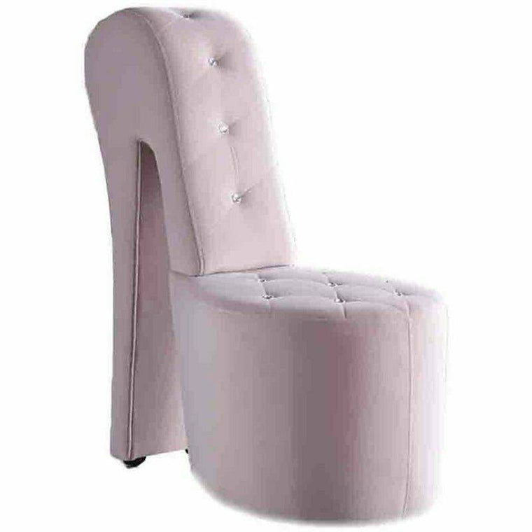 Best Master Furniture Tristram 19×22 Velvet High Heel Shoe Chair in Pink
