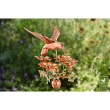 Good Directions Hummingbird with Flowers Weathervane Polished Copper