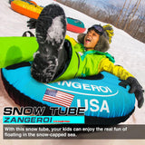 Snow Tube Snow Tubes Heavy Duty Snow Tube for Kids Adult Snow Tube 45inch, Snow Sled Sledding Tube, Inflatable Snow Tube for Kids Snow Tubes for Sledding Towable Double Rubber Snow Tube with Cover