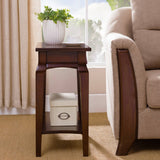Leick Home Stratus Narrow Chairside Table, Heartwood Cherry