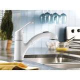 Moen CA87316W Renzo Single Handle Pullout Kitchen Faucet – Glacier