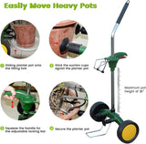 Patio, Lawn AND Garden EJWOX Garden Pot Mover with Adjustable Handle – Heavy Duty Plant Dolly Caddy with Sturdy Flat-Free Wheels and Gripping Suction Cups, Max 165 Lbs Weight Capacity
