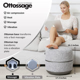 Ottoman Foot Massager by Ottossage, Massaging Ottoman with Removable Lid Provides Air Compression, Shiatsu kneading, Intense Vibration and Heat Therapy. Extra Powerful with Upgraded li-ion Battery.