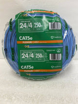 Southwire 250 ft. Blue 24/4 Solid Cu Cat5e Cmp (Plenum) Data Cable