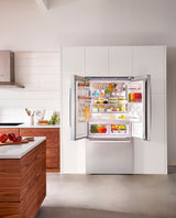 Bosch – 800 Series 21 Cu. Ft. French Door Counter-Depth Smart Refrigerator – Stainless steel