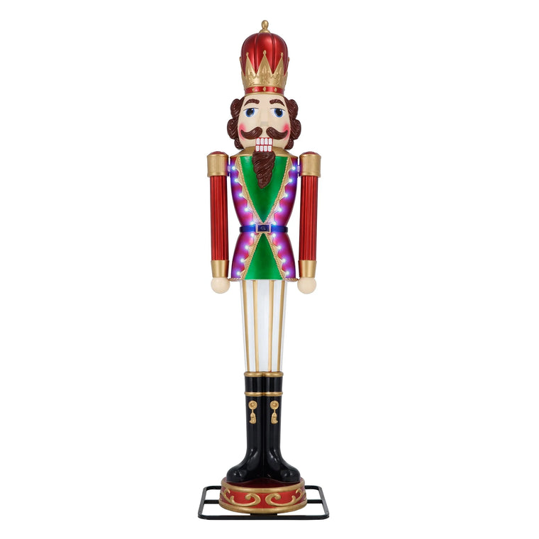 2025 Animated Christmas Nutcracker Blow Mold Decoration, Multicolor, 9′, by Holiday Time